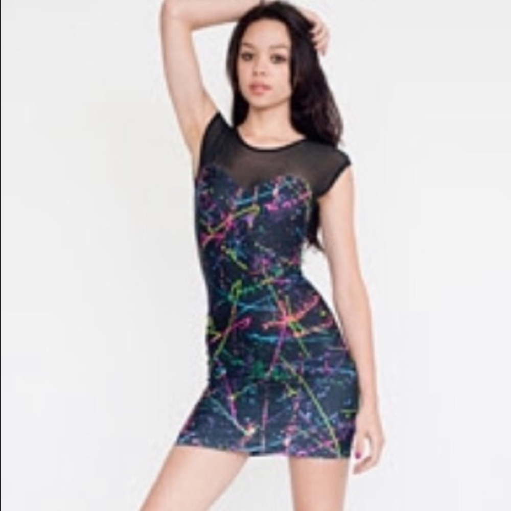 American apparel printed neon dresses